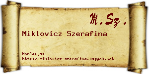 Miklovicz Szerafina névjegykártya